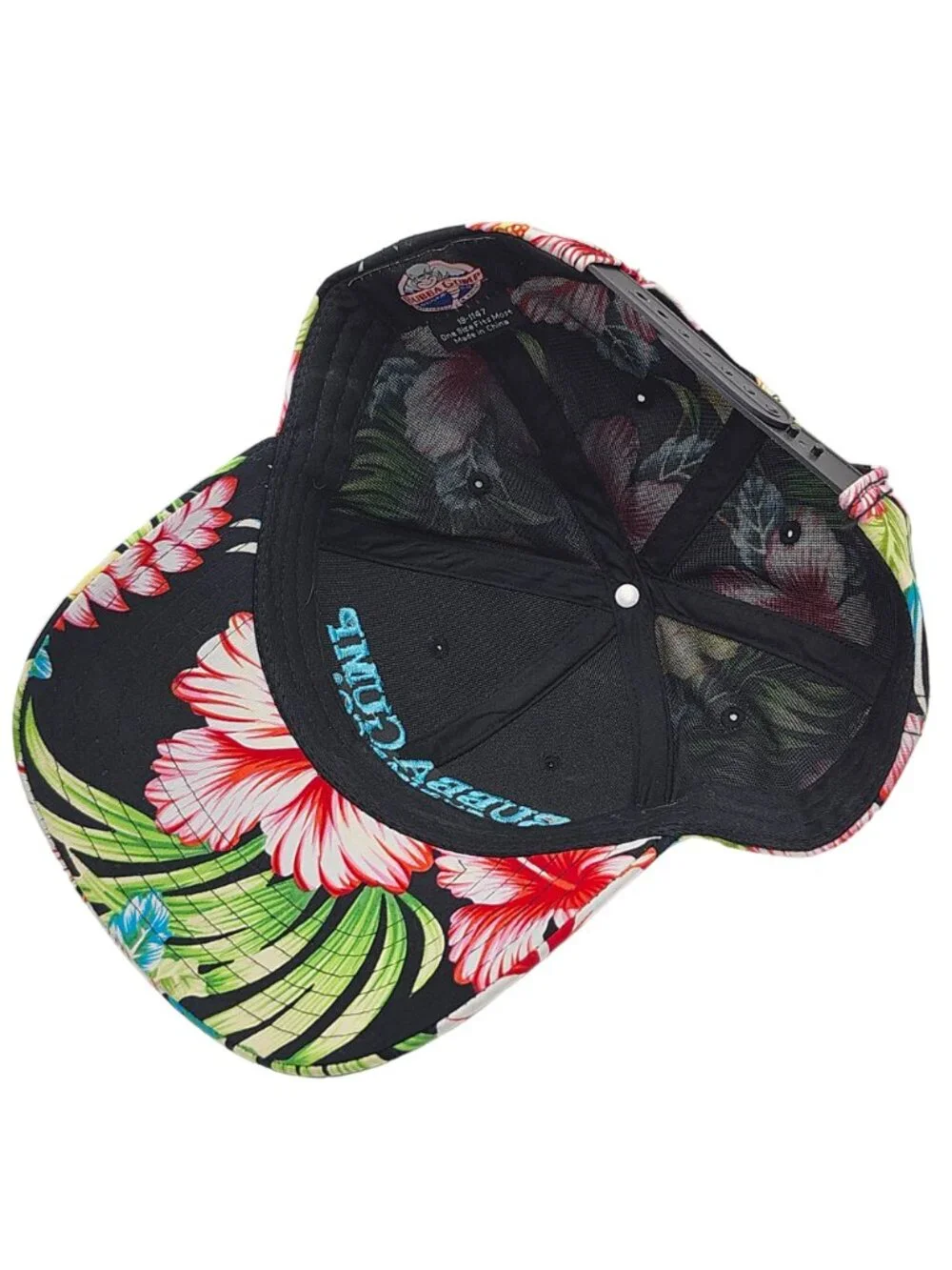 Bubba Gump Shrimp Company Hawaiian Floral Tropical Snapback Hat Embroidered